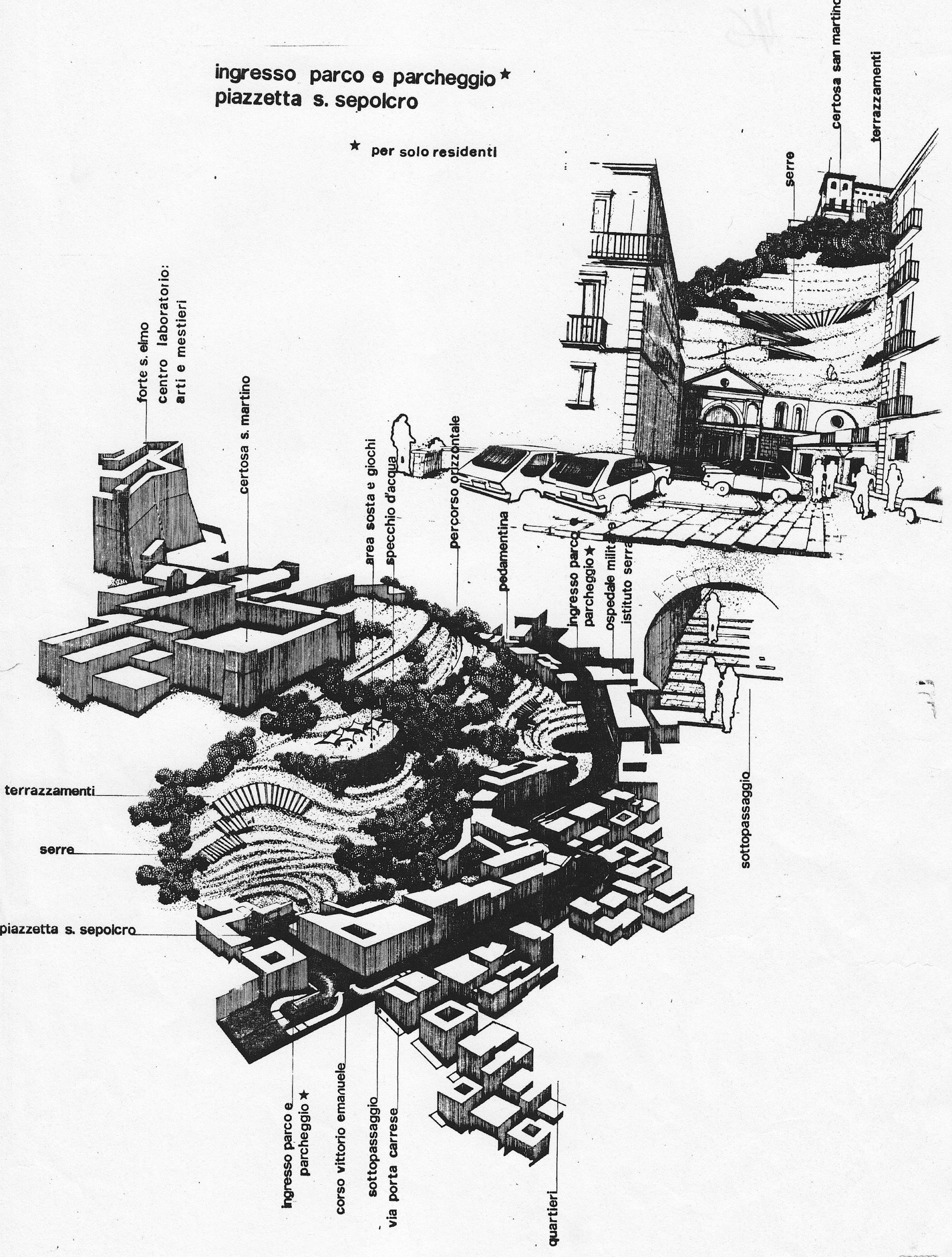 (1978/1980)Castel S.Elmo ipotesi per un Parco (in gruppo) (Ricerca )