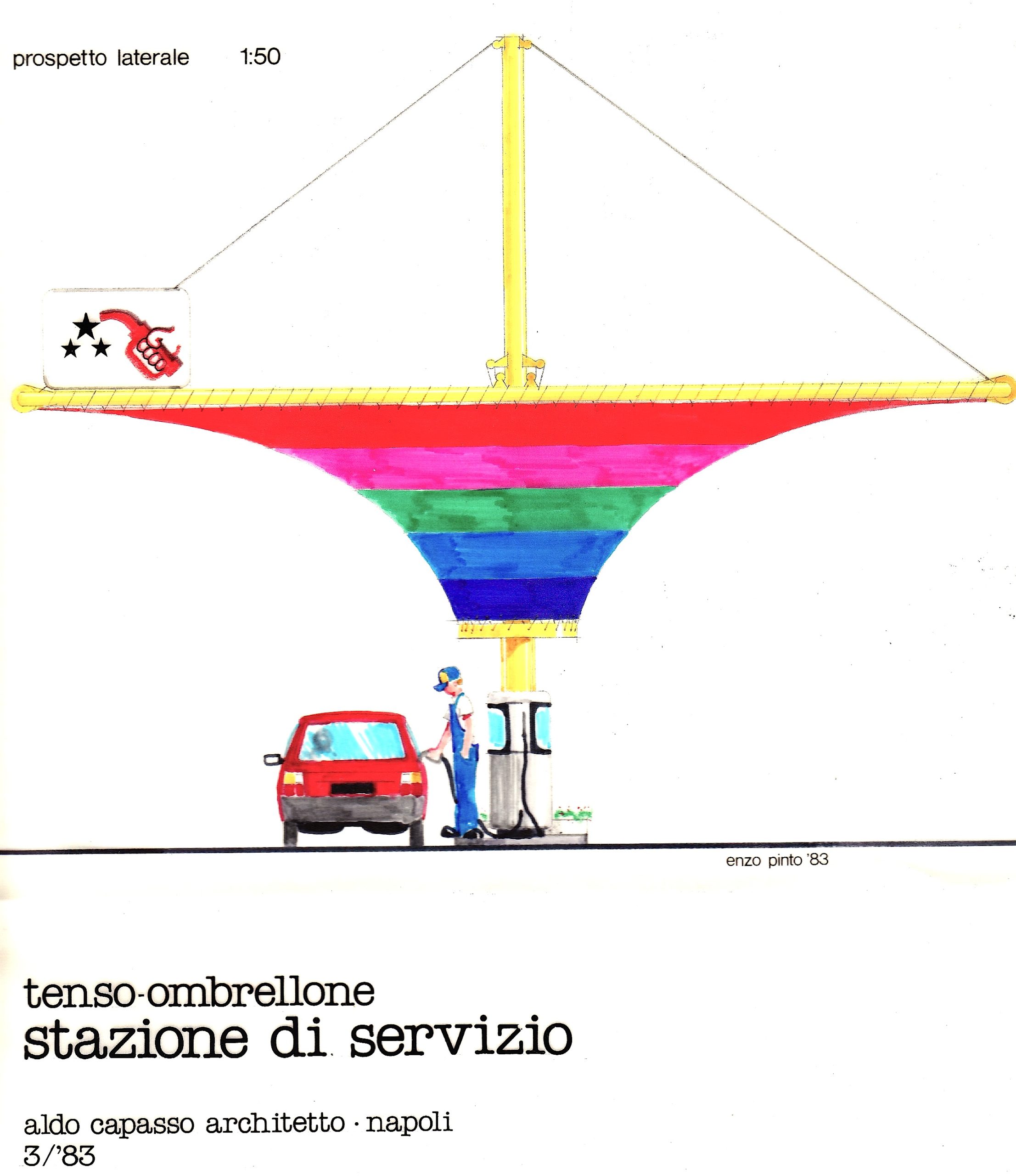 Scopri di più sull'articolo (1983) – Stazione di servizio – Disegni Vincenzo Pinto